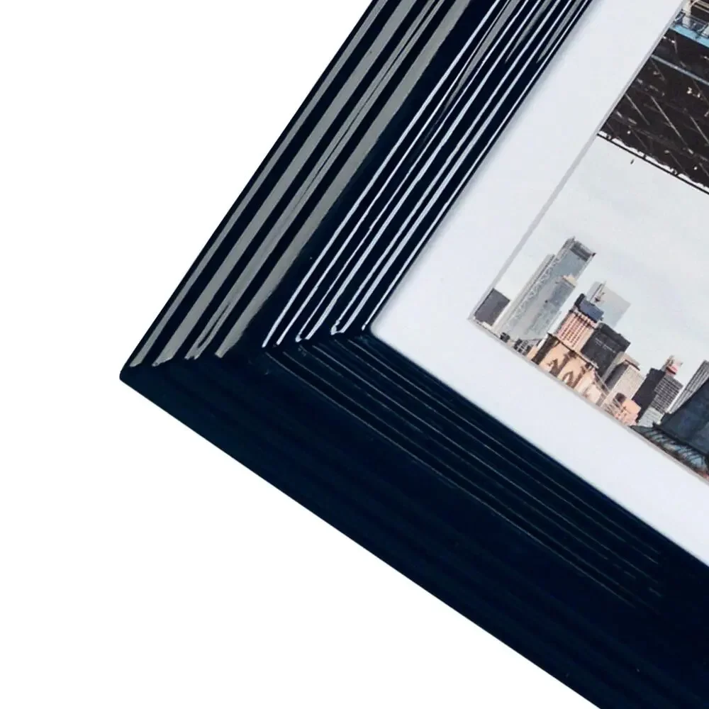 PRINZ Midtown High Gloss 5 x 7 Molded Modern‎ Picture Frame, Blue-Dark 5x7